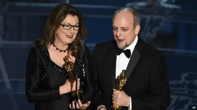 Winners for Best MakeUp and Hairstyling The Grand Budapest Hotel Frances Hannon and Mark Coulier