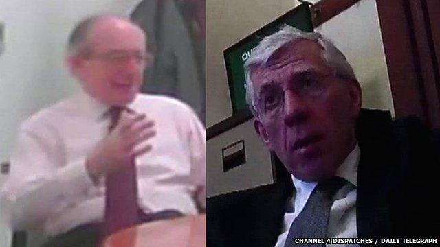 Secret filming images of Malcolm Rifkind and Jack Straw