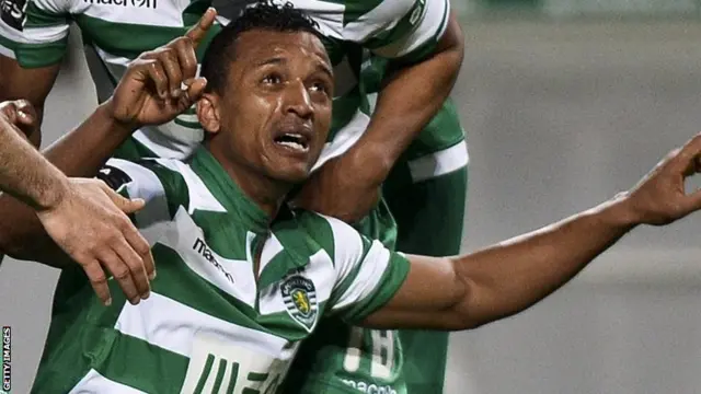 Nani celebrates