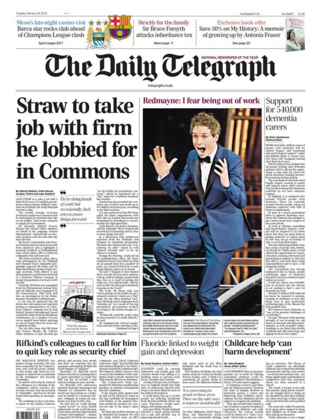 Telegraph front page