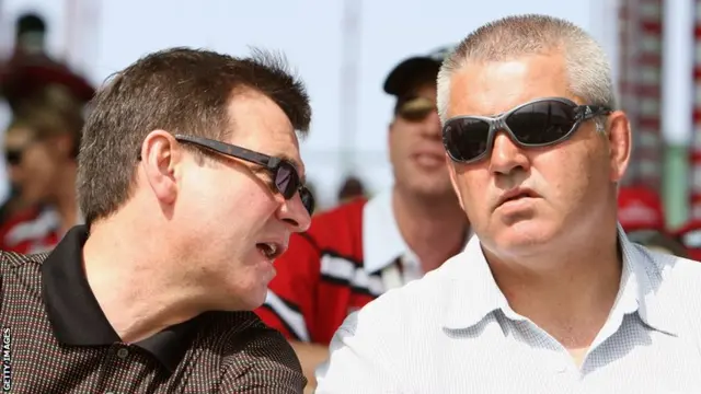 Roger Lewis (L) appointed New Zealander Warren Gatland (R) as Wales head coach in November 2007