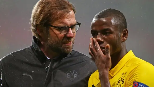 Jurgen Klopp and Adrian Ramos