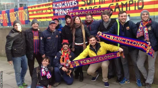 Twitter picture of Barcelona fans on