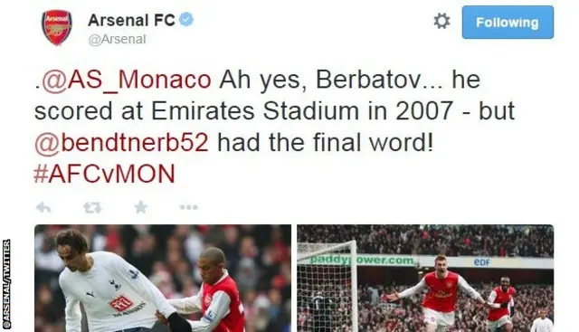 Arsenal v Monaco