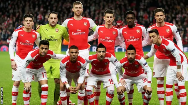 Arsenal line up for the Monaco match