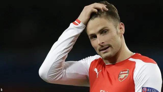 Arsenal striker Olivier Giroud is substituted