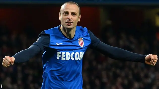 Dimitar Berbatov celebrates for Monaco