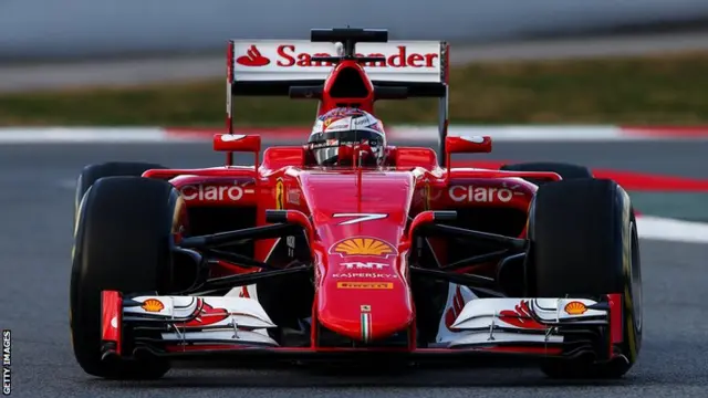 Kimi Raikkonen in the Ferrari