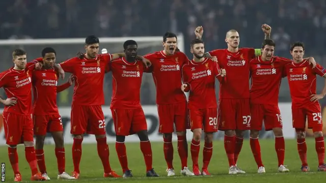 Liverpool team during penalties