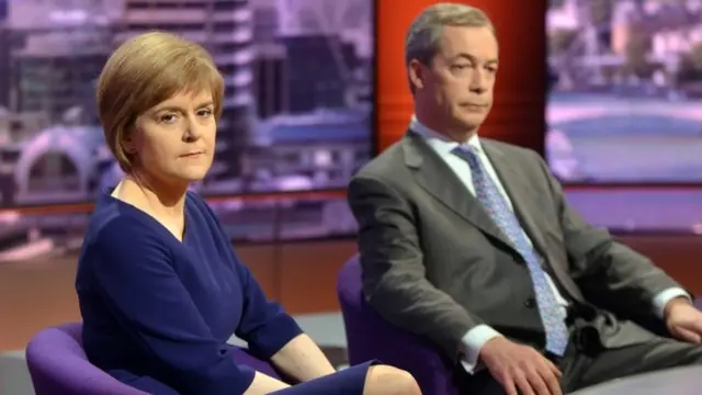 UKIP leader Nigel Farage and Scottish First Minister Nicola Sturgeon