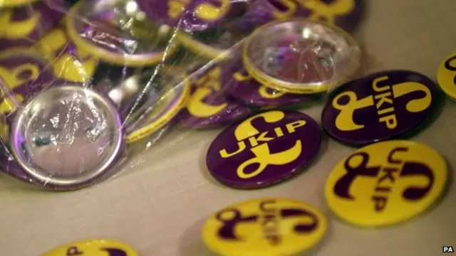 UKIP badges on sale at its spring conference