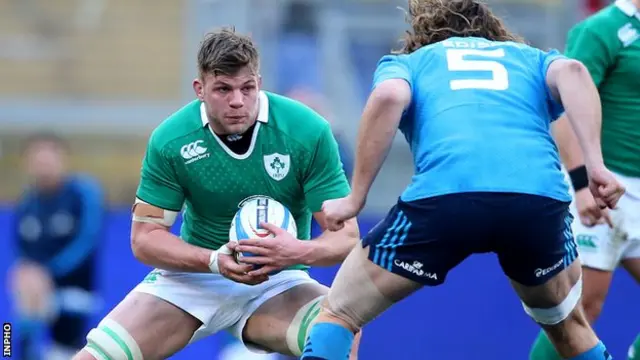 Jordi Murphy in action in Ireland's opening Six Nations win over Italy earlier this month