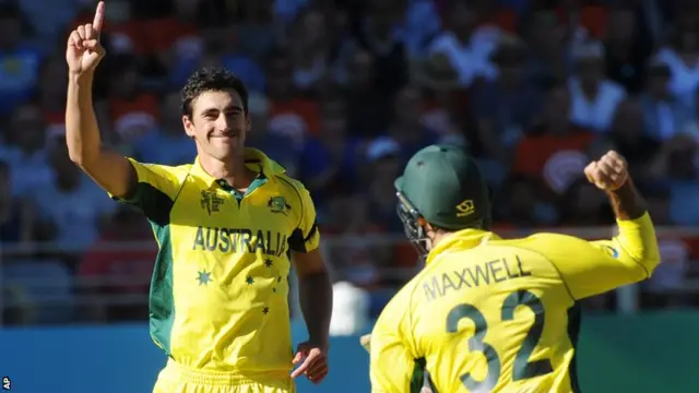 Mitchell Starc takes the wicket