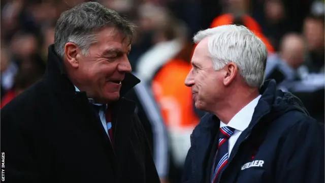 Sam Allardyce greets Alan Pardew