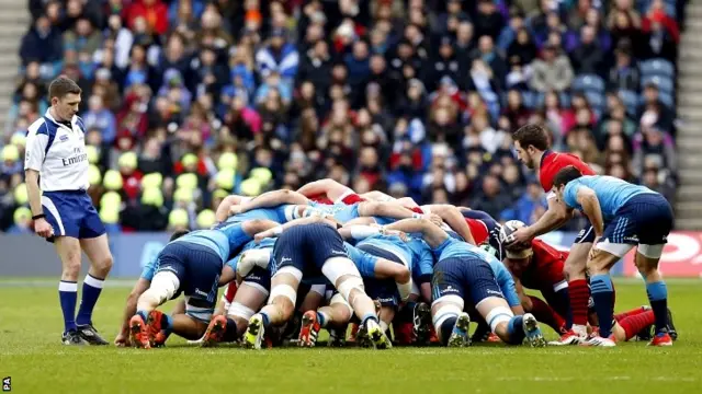 Scotland and Italy scrum