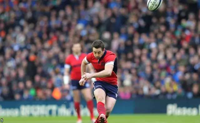 Greig Laidlaw kicks a penalty