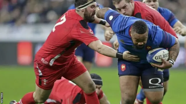 Mathieu Bastareaud runs with possession