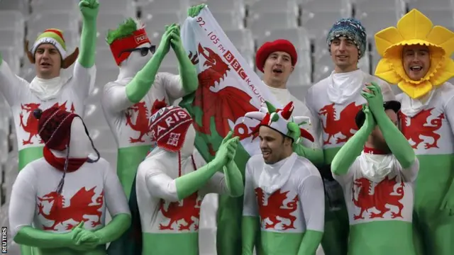 Wales fans celebrate