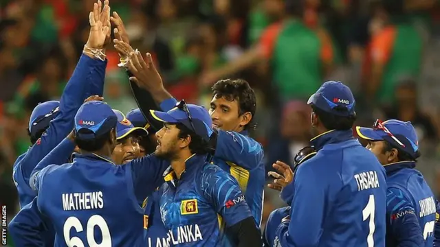 Sri Lanka celebrate a wicket