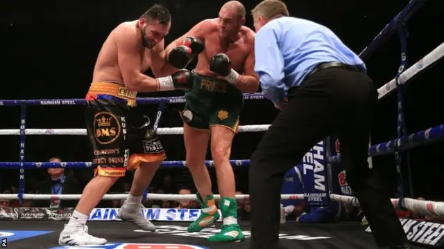 Christian Hammer and Tyson Fury in action