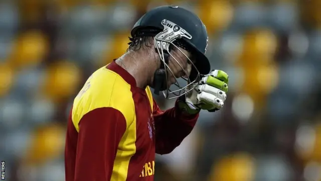 Zimbabwe batsman Brendan Taylor walks