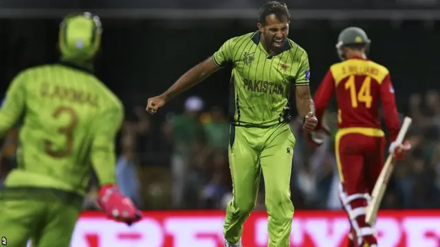 Wahab Riaz celebrates another wicket