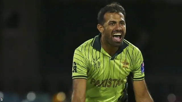 Wahab Riaz celebrates for Pakistan