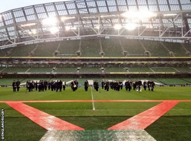 Snow at the Aviva Stadium