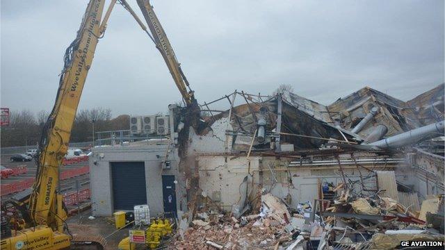 Demolition at Dowty's in Staverton