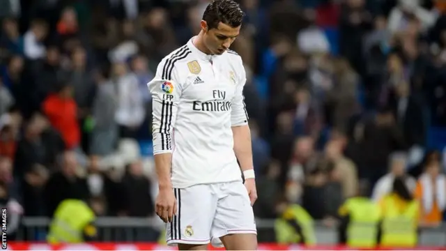 Cristiano Ronaldo looks dejected