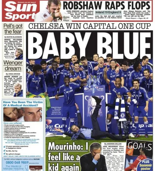 The Sun back page