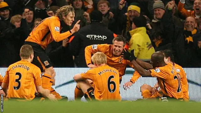 Hull City pitch talk celebration