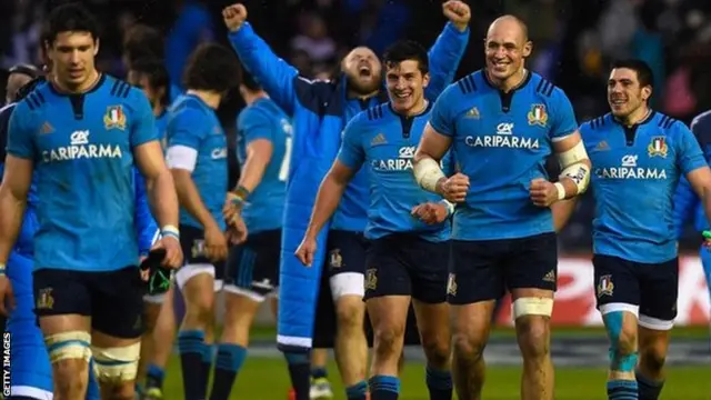 Italy outscored Scotland three tries to one at Murrayfield