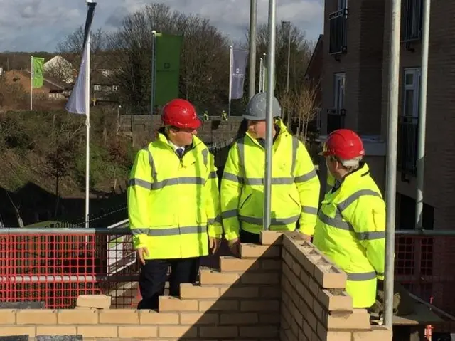 David Cameron visiting a building site in Essex