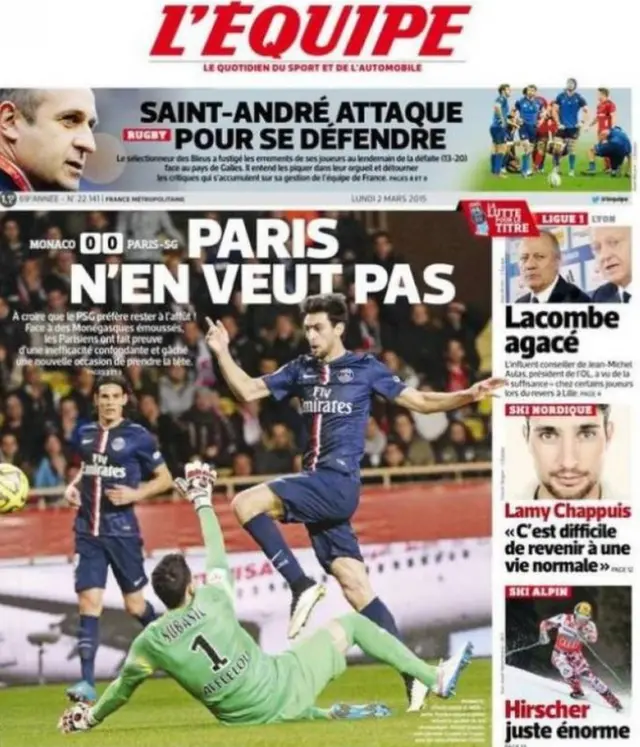 L'Equipe front page