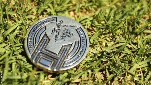 An ICC World Cup coin