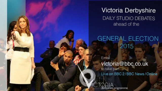 advert for Victoria Derbyshire studio debates