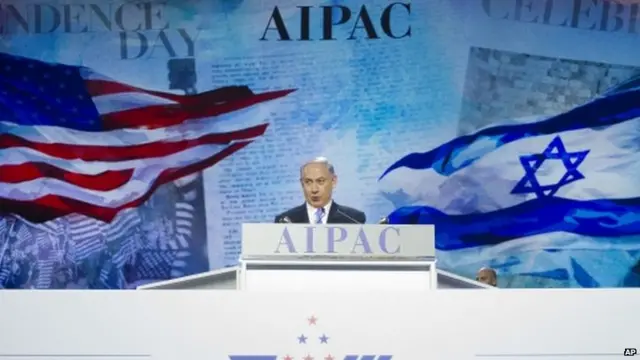 Israeli Prime Minister Benjamin Netanyahu speaks at the American Israel Public Affairs Committee (AIPAC) Policy Conference in Washington 2 March 2015