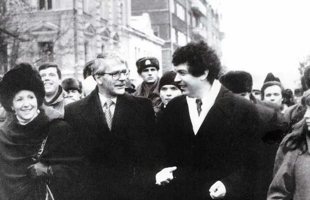 Sir John Major and Boris Nemtsov