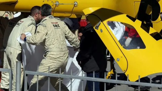 Alonso was evacuated to hospital after the crash