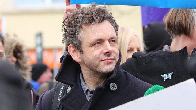 Michael Sheen at the NHS march