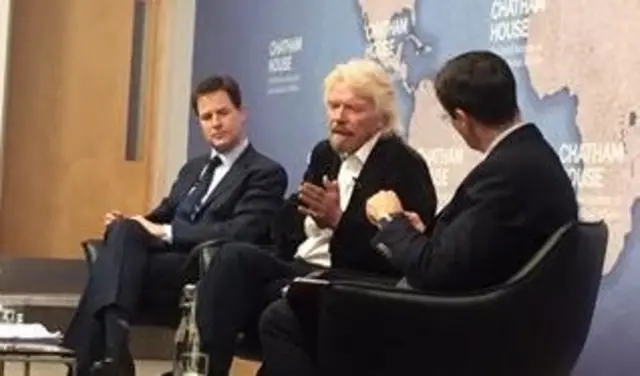 Nick Clegg and Richard Branson at drugs event