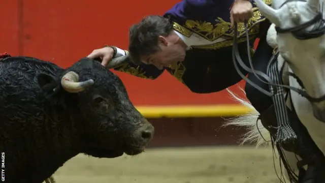 Matador and bull fighter