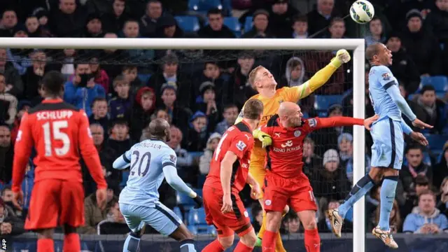 Joe Hart punches the ball