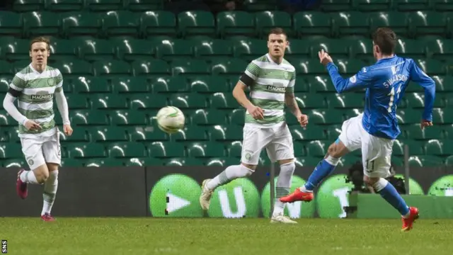 Danny Swanson opens the scoring for St Johnstone