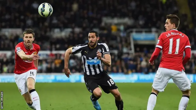 Jonas Gutierrez competes for the ball