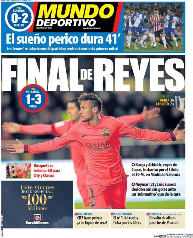 Thursday's Mundo Deportivo back page