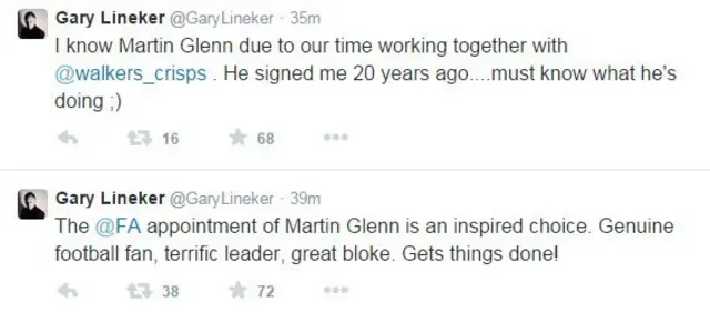 Gary Lineker tweets