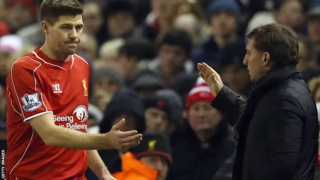 Steven Gerrard (left) and Brendan Rodgers