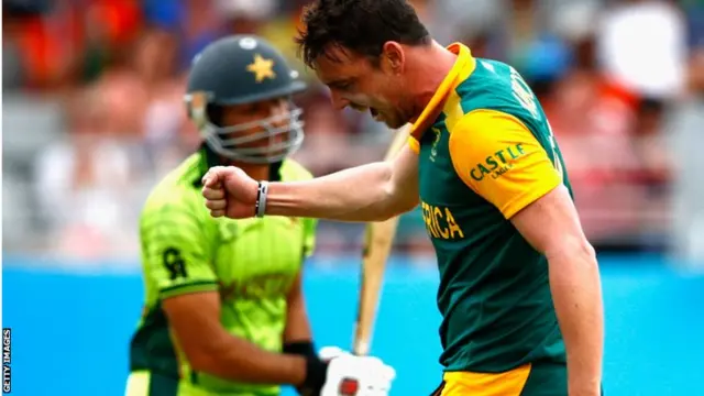 Kyle Abbott celebrates Sohaib Maqsood out
